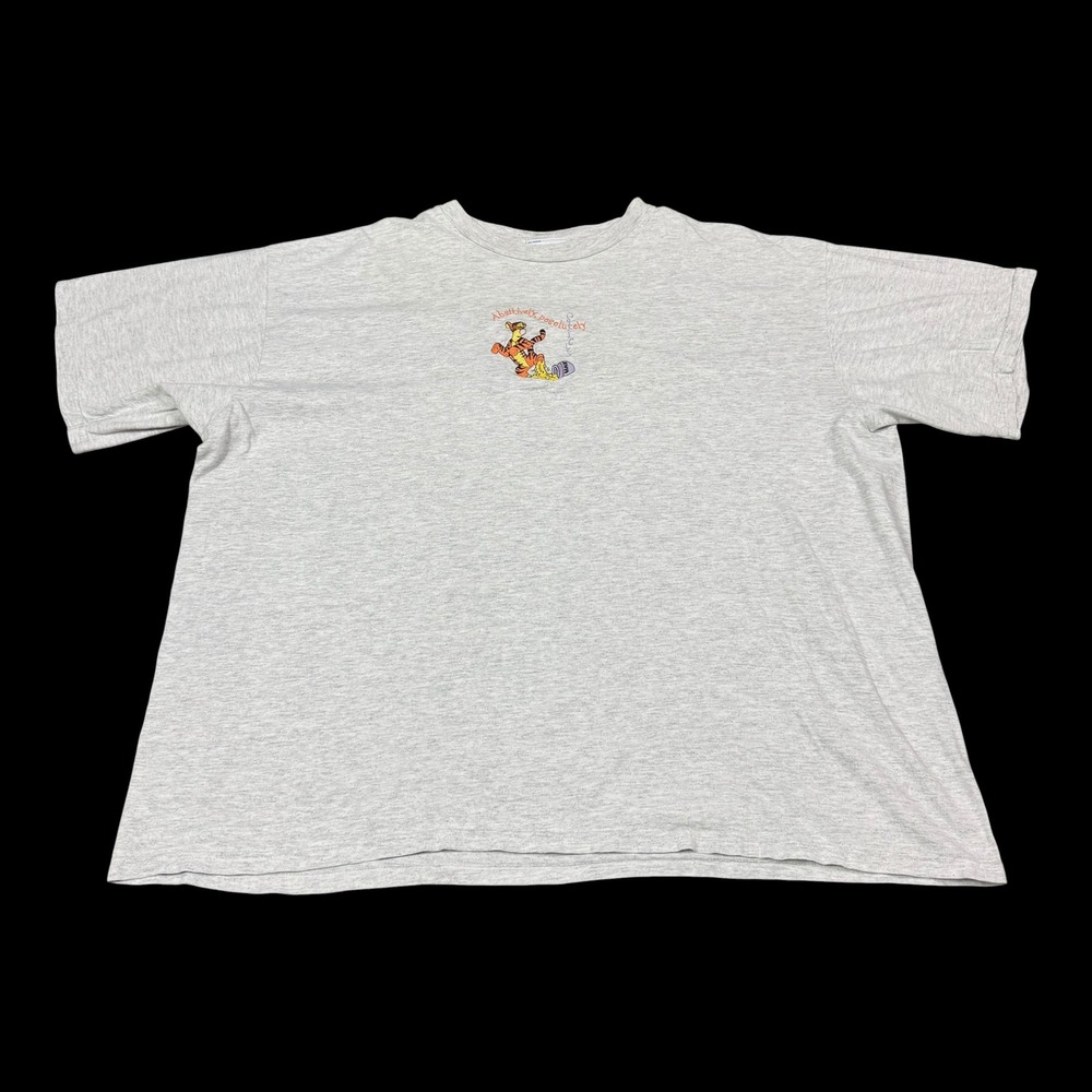 Vintage 90s Pooh Tigger Absolutely Posolutley Sticky Gray Shirt Men's 3XL